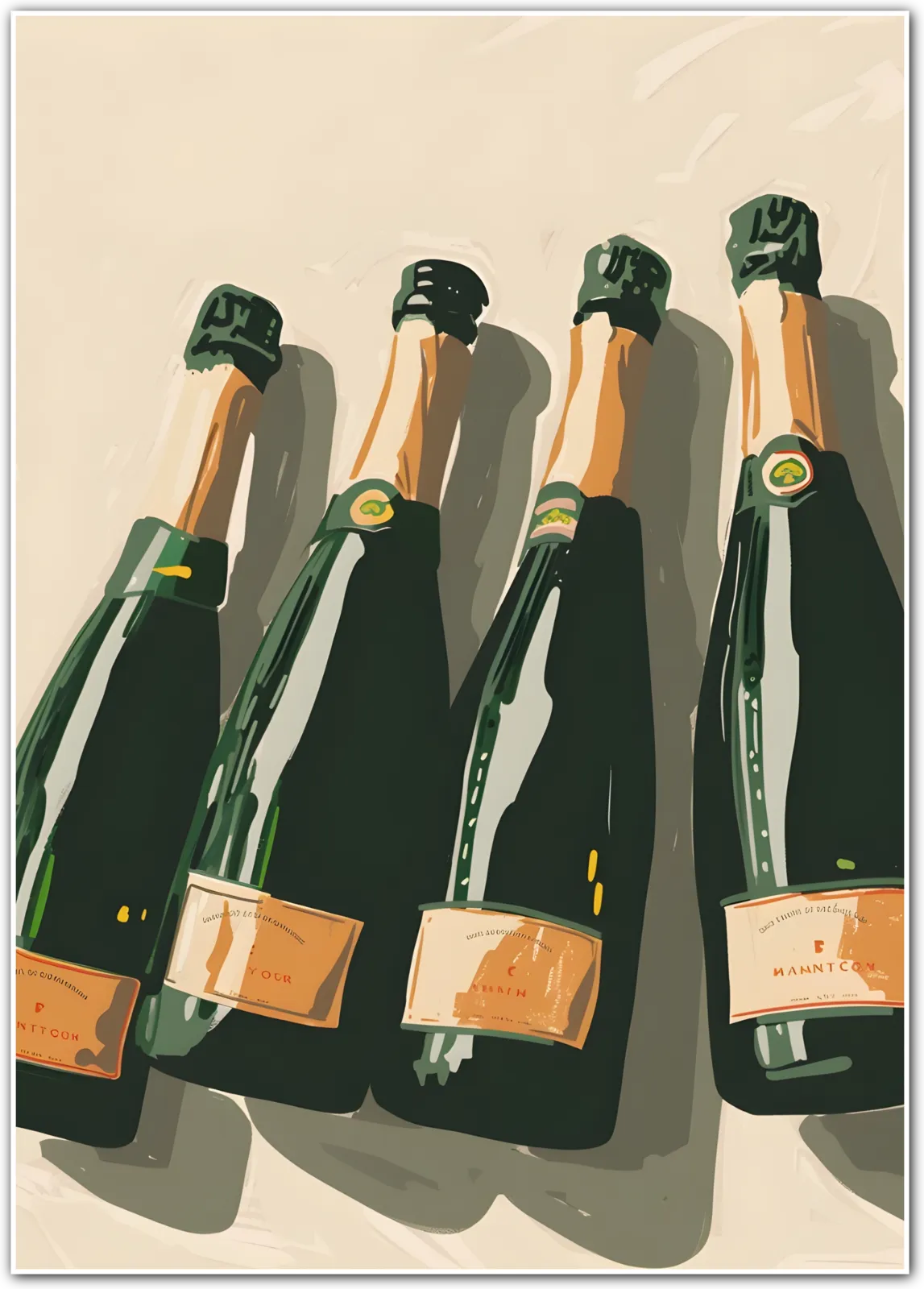 Celebration Champagne Bottles Art Print