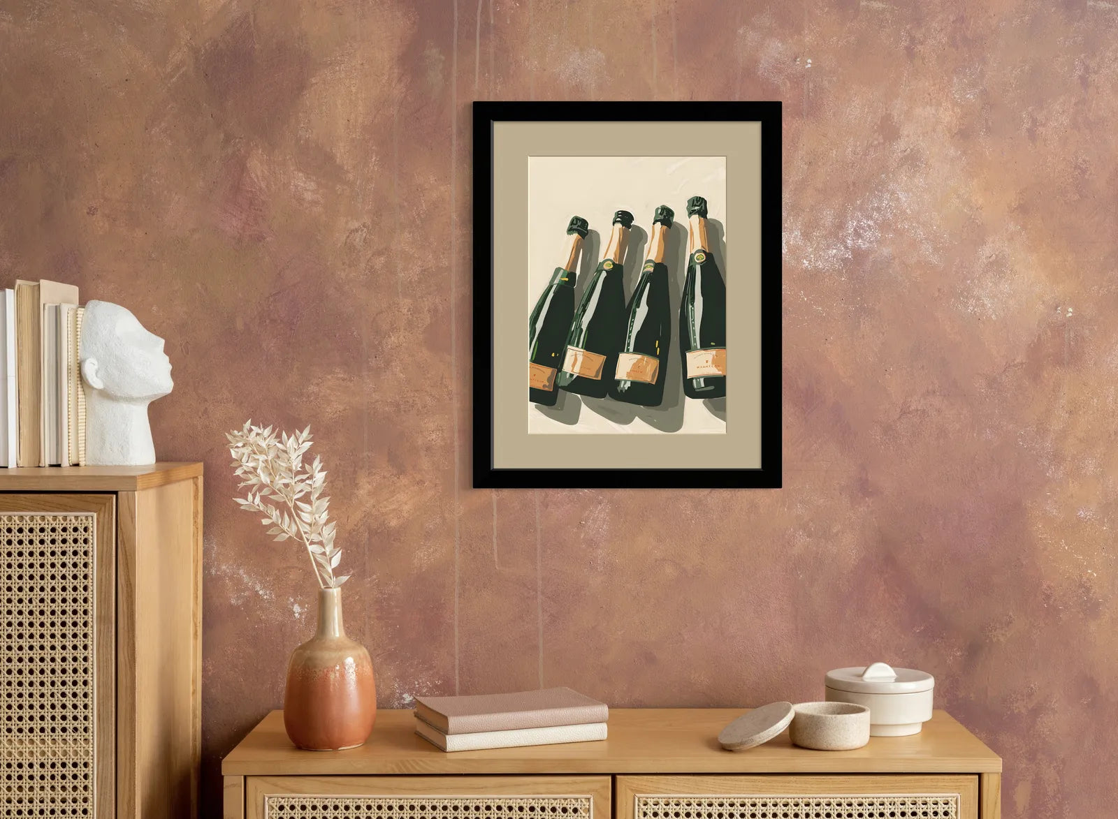 Celebration Champagne Bottles Art Print