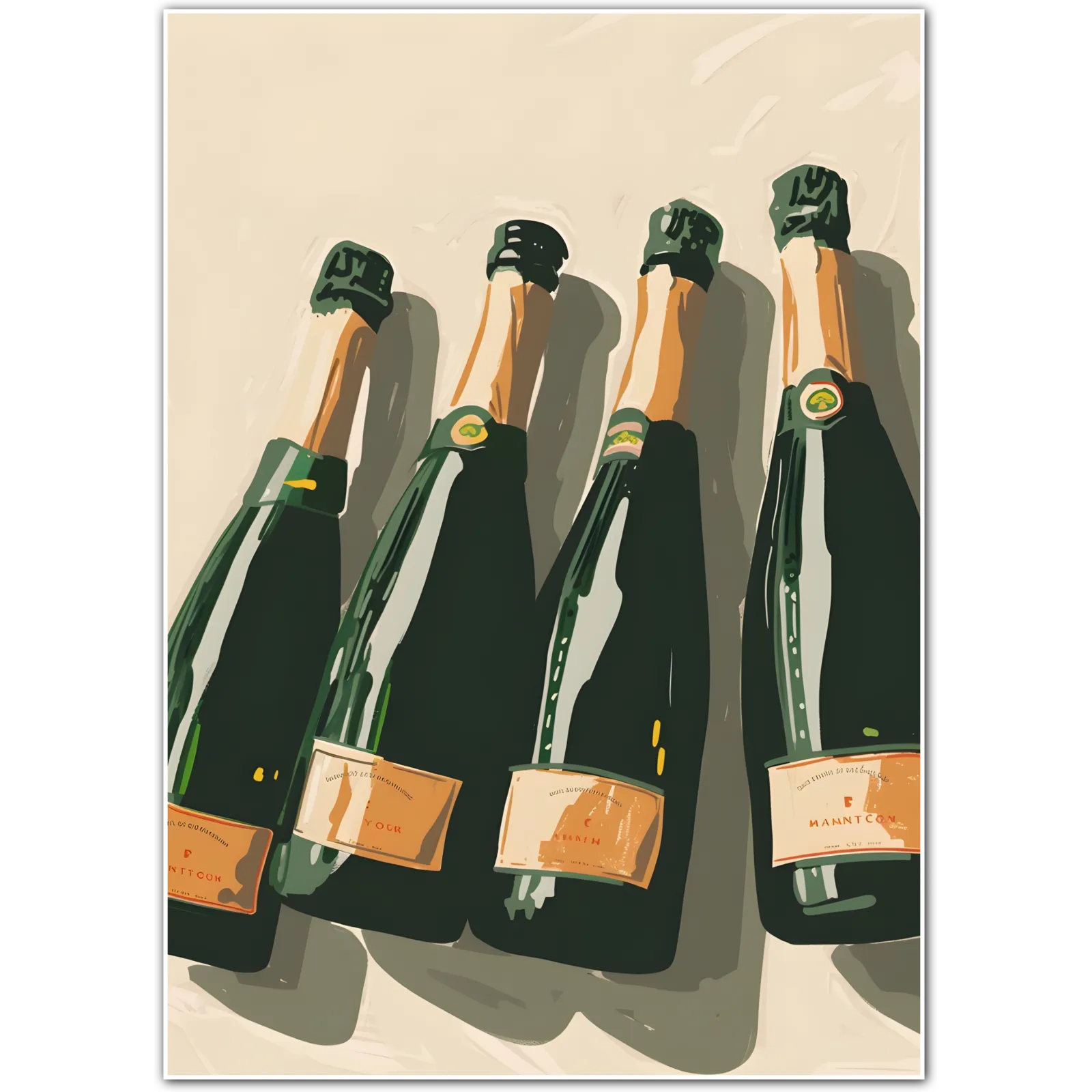 Celebration Champagne Bottles Art Print