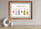 Champagne Please Watercolour Art Print