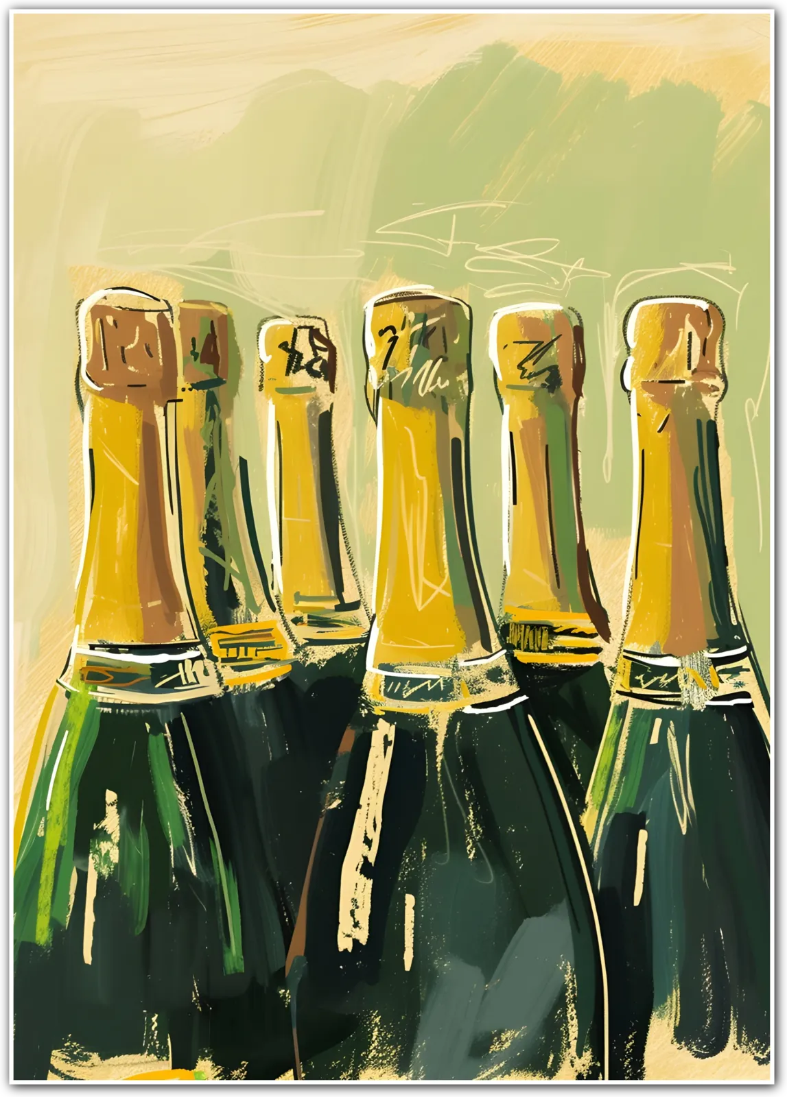 Champers Celebration Bottles Art Print