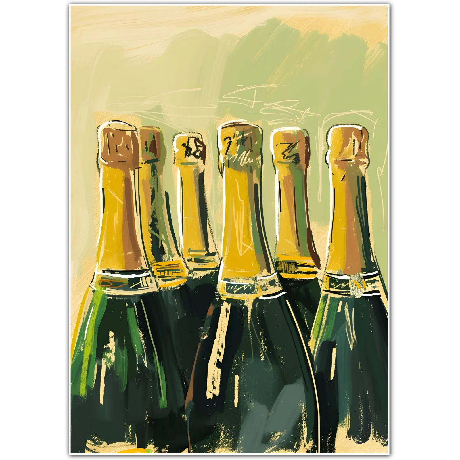 Champers Celebration Bottles Art Print