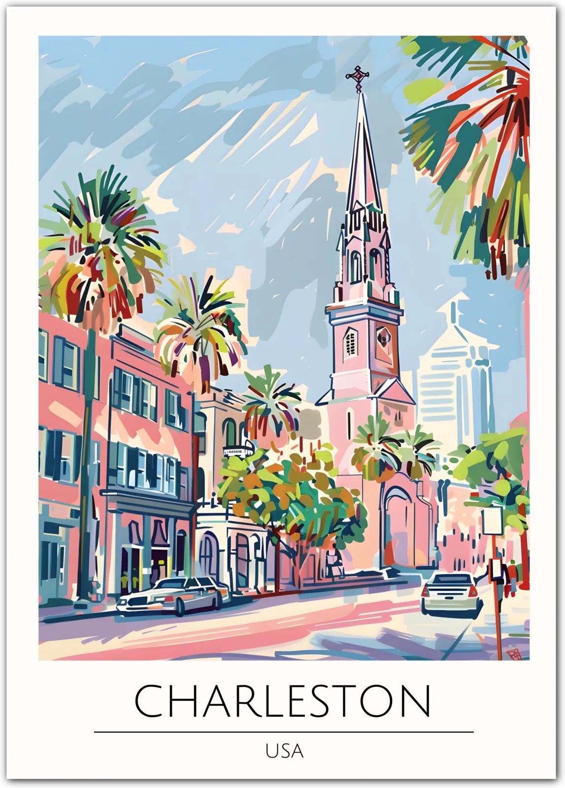 Charleston City Art Print - Southern Charm and Historic Elegance