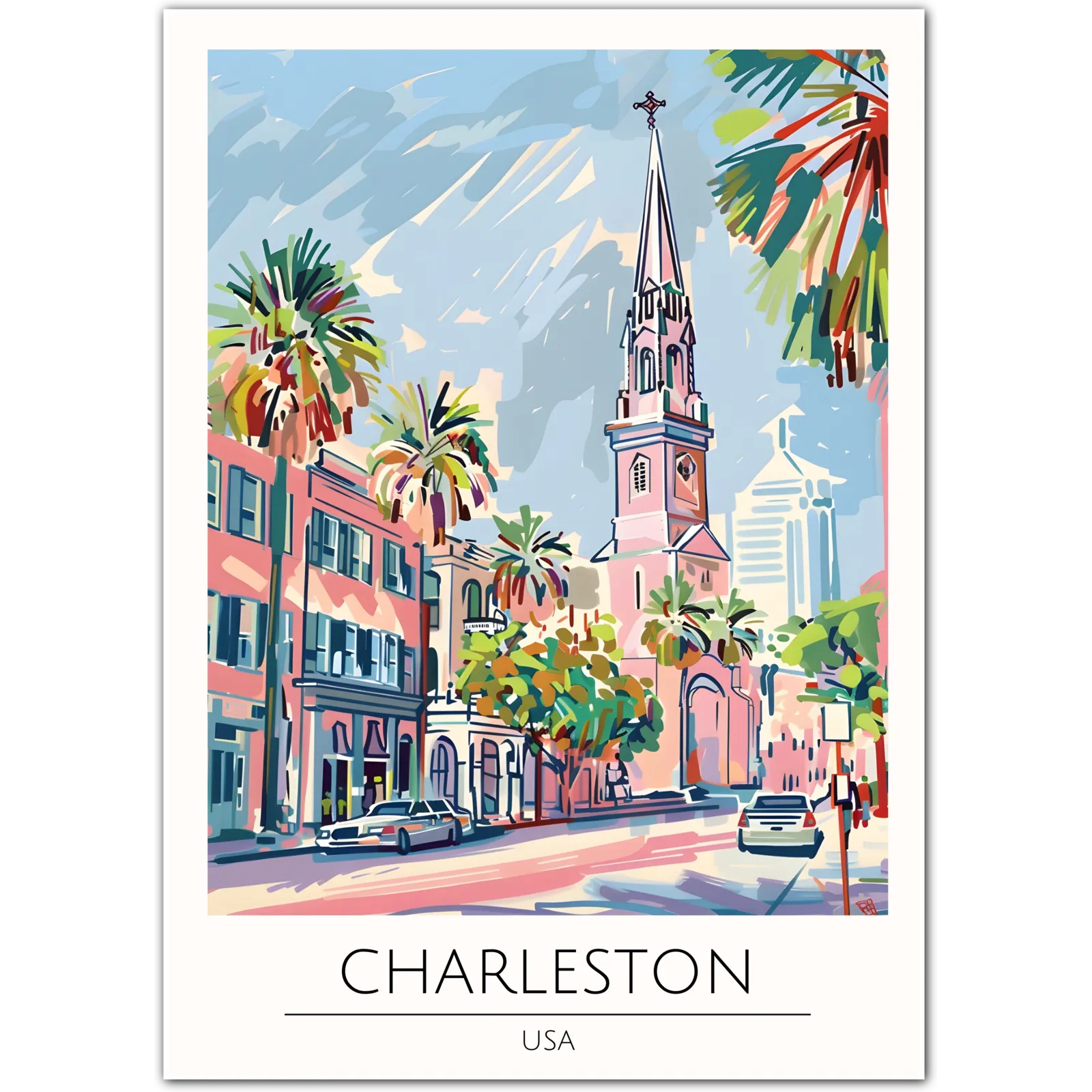 Charleston City Art Print - Southern Charm and Historic Elegance