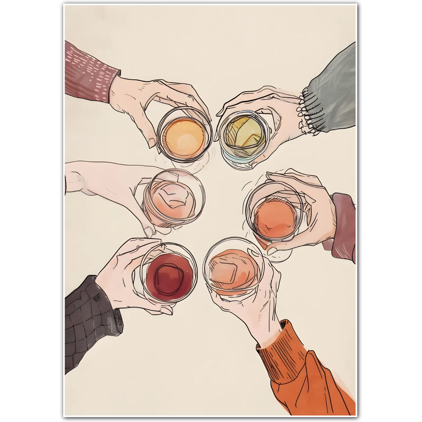 Cheers Friends Toasting Art Print