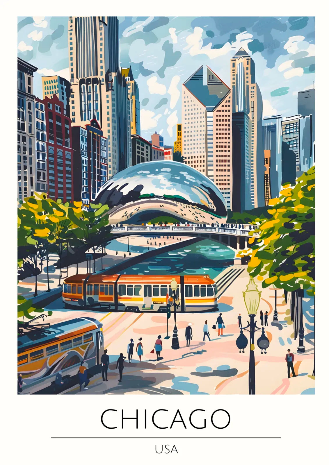 Chicago Millennium Park 'The Bean' Art Print 3