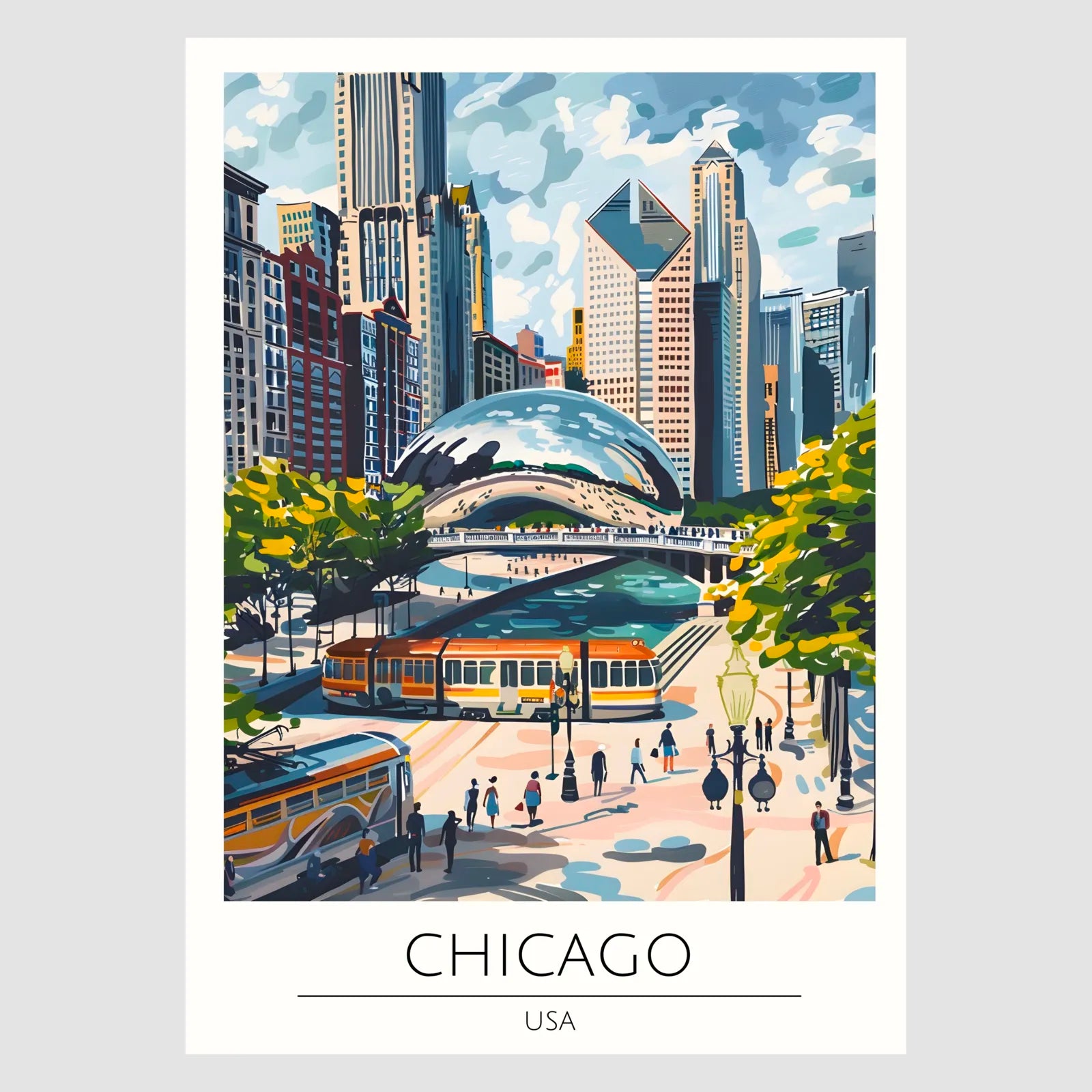 Chicago Millennium Park 'The Bean' Art Print 1