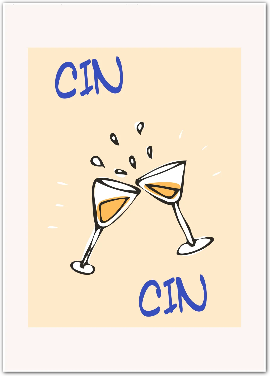 Cin Cin Double Minimalist Art Print