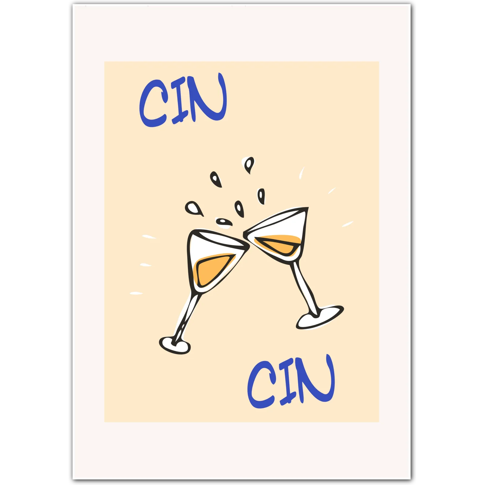 Cin Cin Double Minimalist Art Print