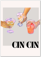 Cin Cin Trio Elegant Drinks Art Print