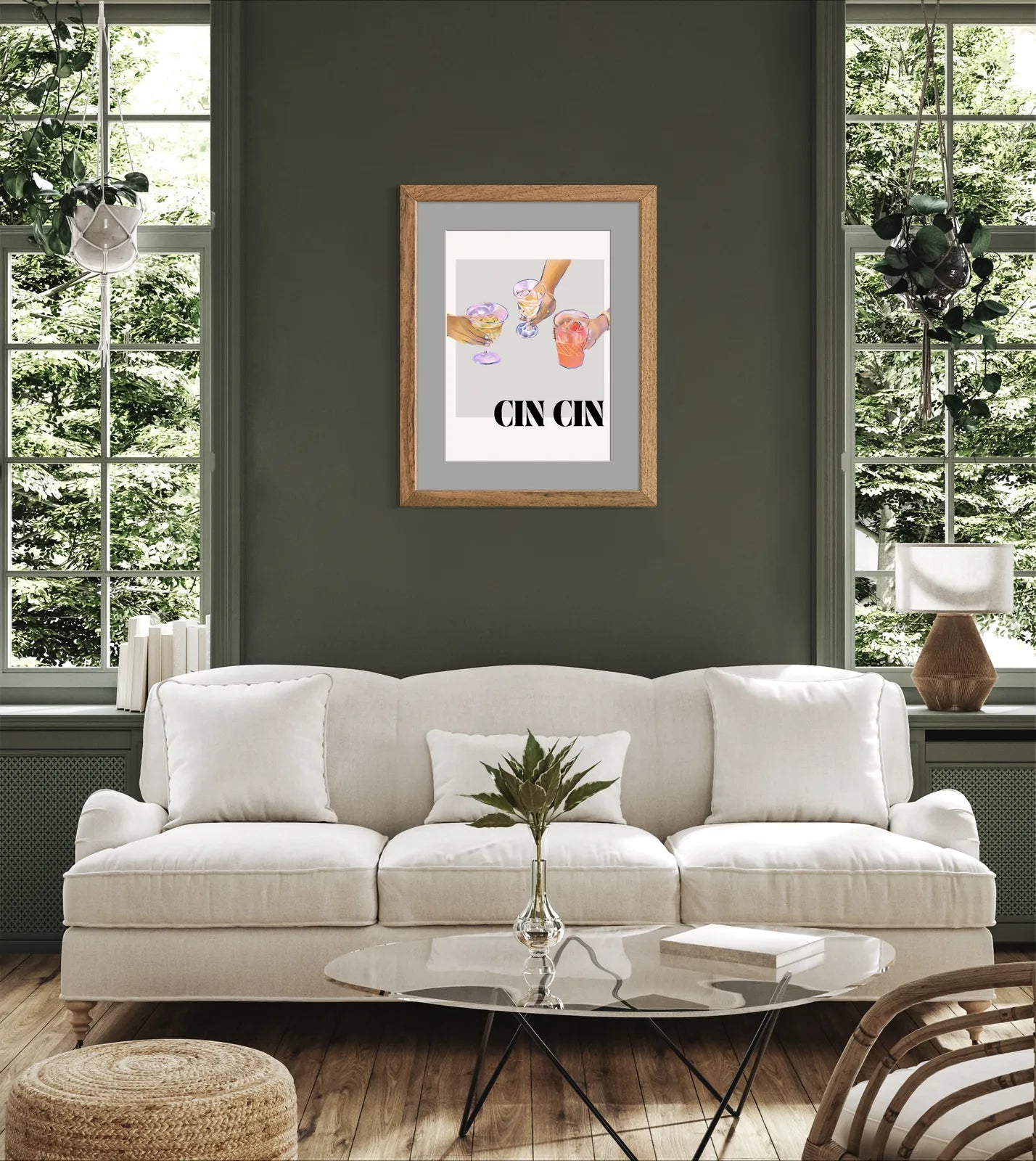 Cin Cin Trio Elegant Drinks Art Print