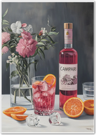 Classic Campari & Floral Still Life Art Print