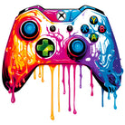 Games Controller In Paint Drip Splash Art Print 3