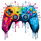 Funky Games Controller Splashed In Paint Artwork 3