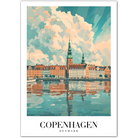 Copenhagen Denmark Art Print – Canal View and City Reflections