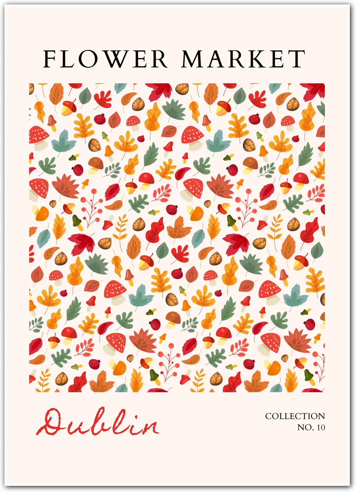 Dublin Autumn Harvest – Woodland Leaves and Forest Finds Art Print