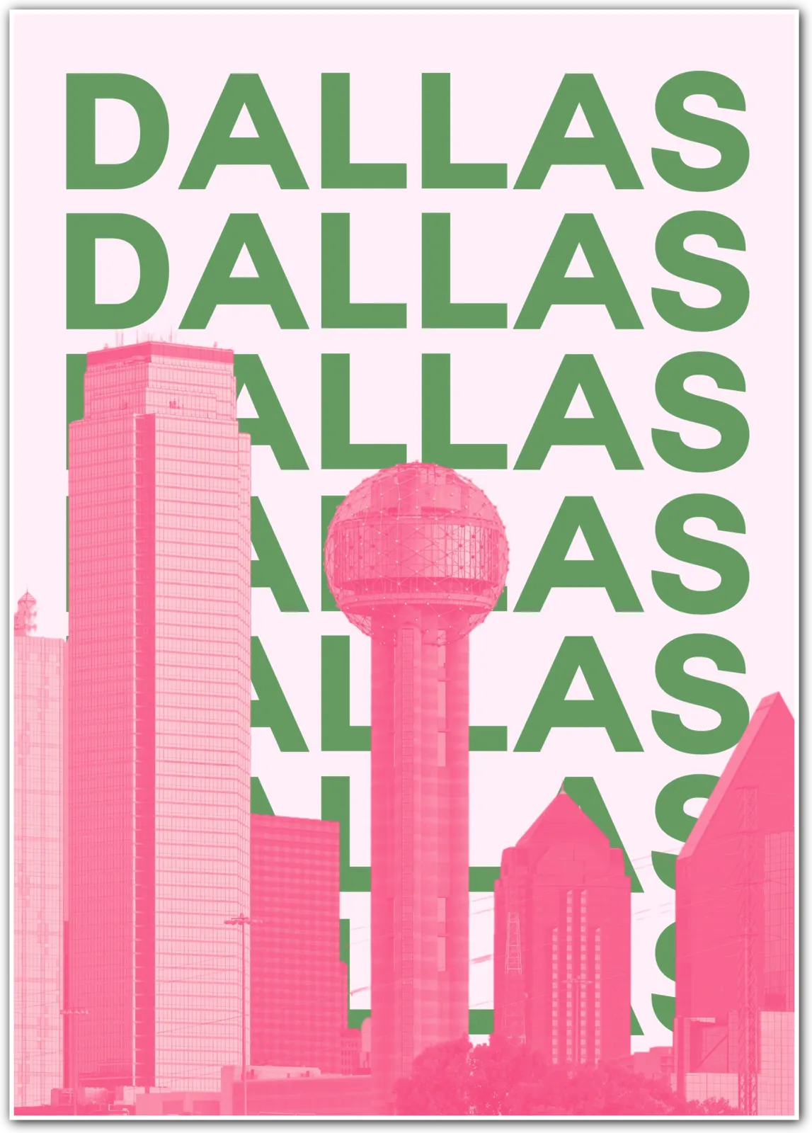 Dallas Texas Modern Cityscape Typography Art Print