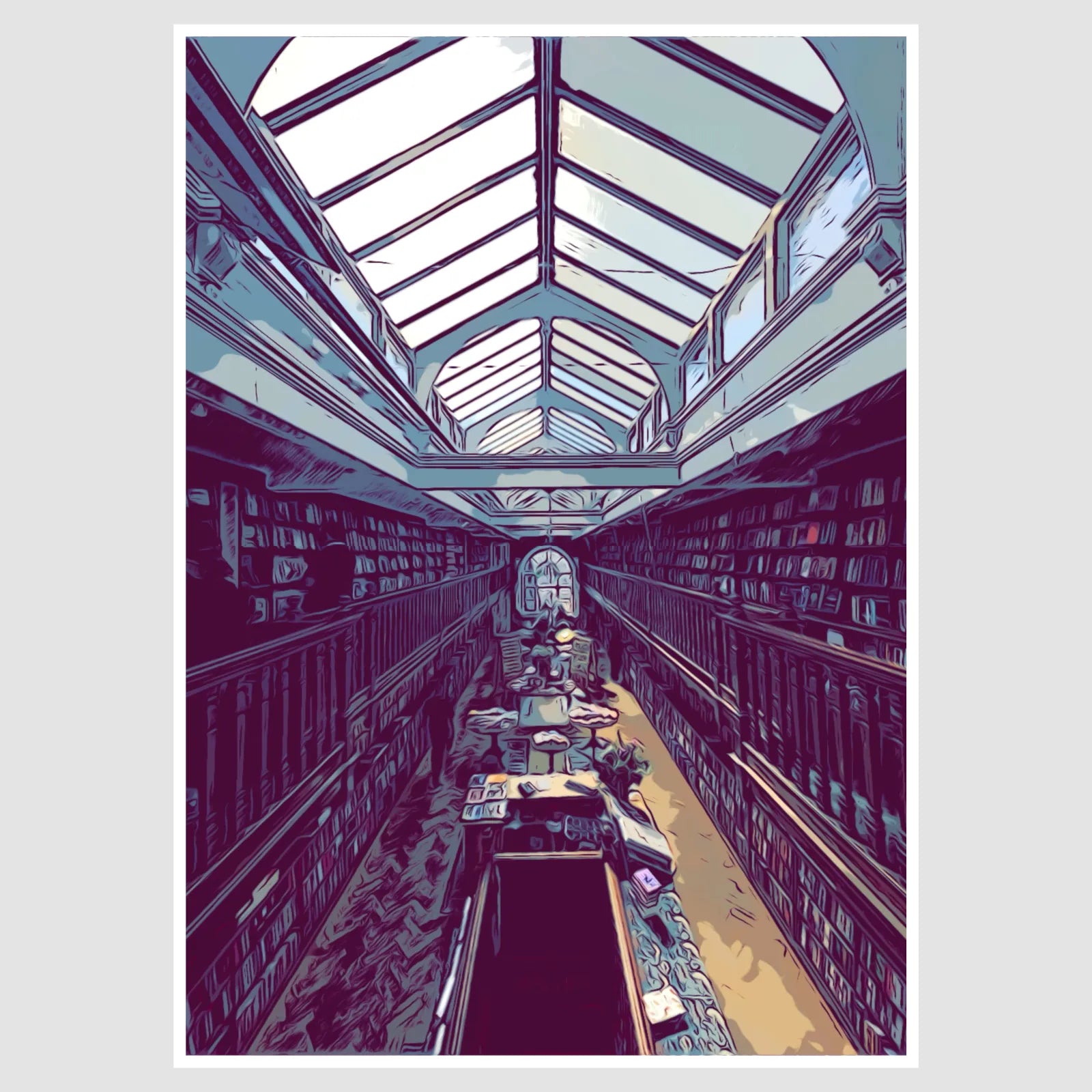 The Iconic Daunt Bookshop Art Print