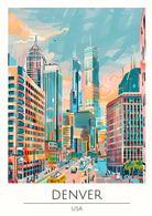 Denver Urban Street Scene Art Print 3