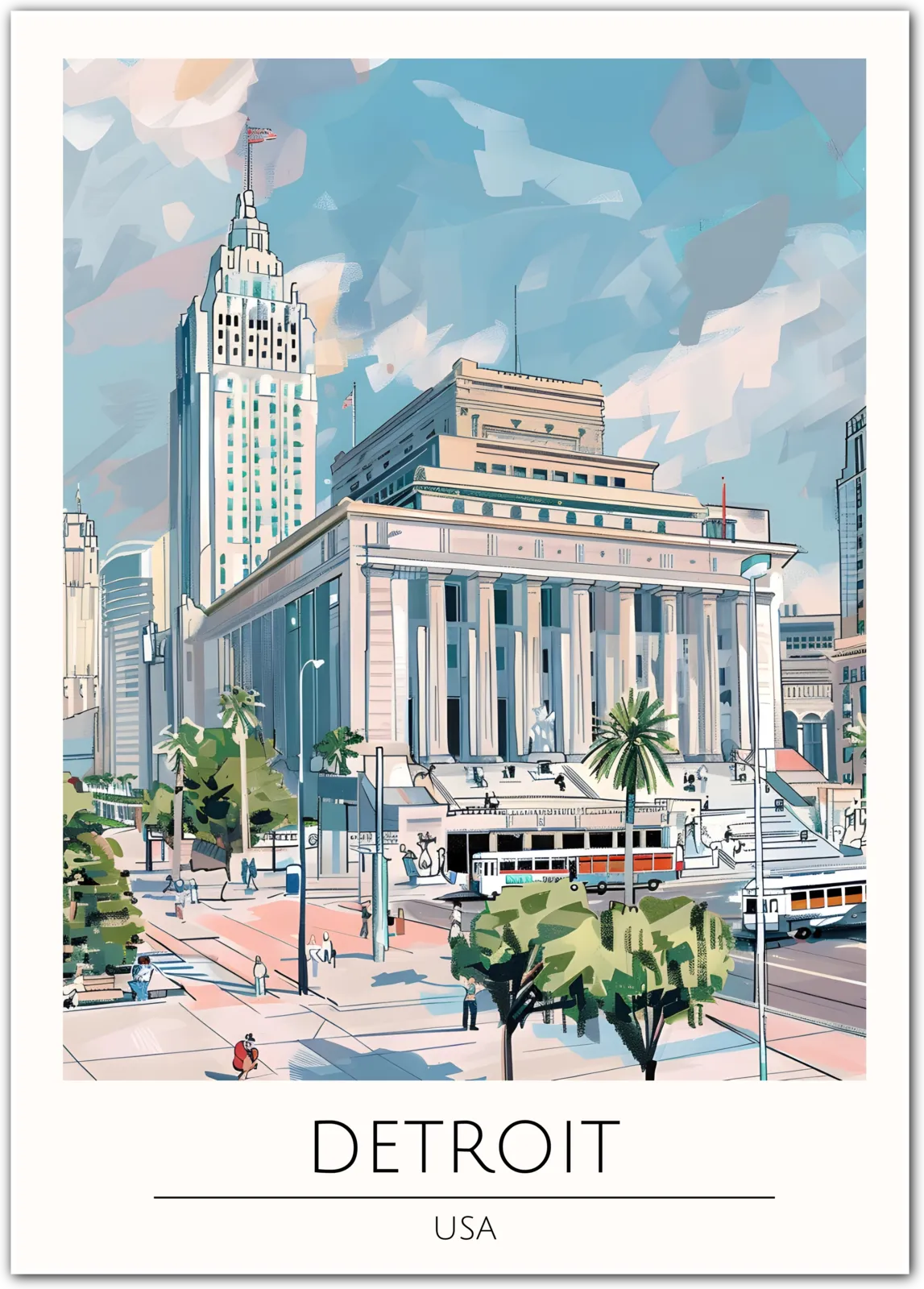 Detroit City Art Print - Architectural Beauty and Urban Energy