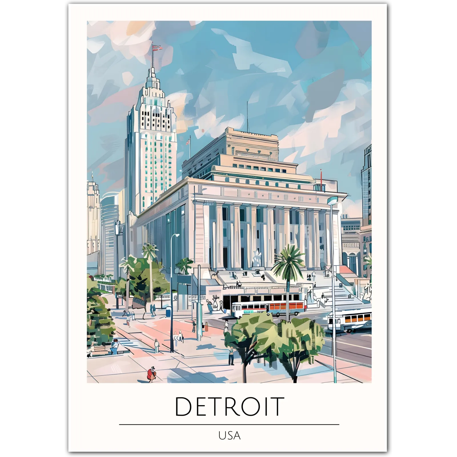 Detroit City Art Print - Architectural Beauty and Urban Energy