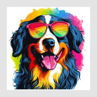 Cool Colourful Dog In Shades Digital Art Print 1