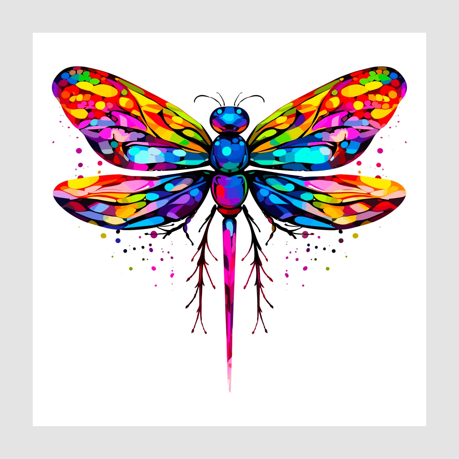 Kaleidoscope Dragonfly Digital Art Print 1