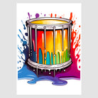 Groovy Paint Explosion Drum Digital Art Print 1