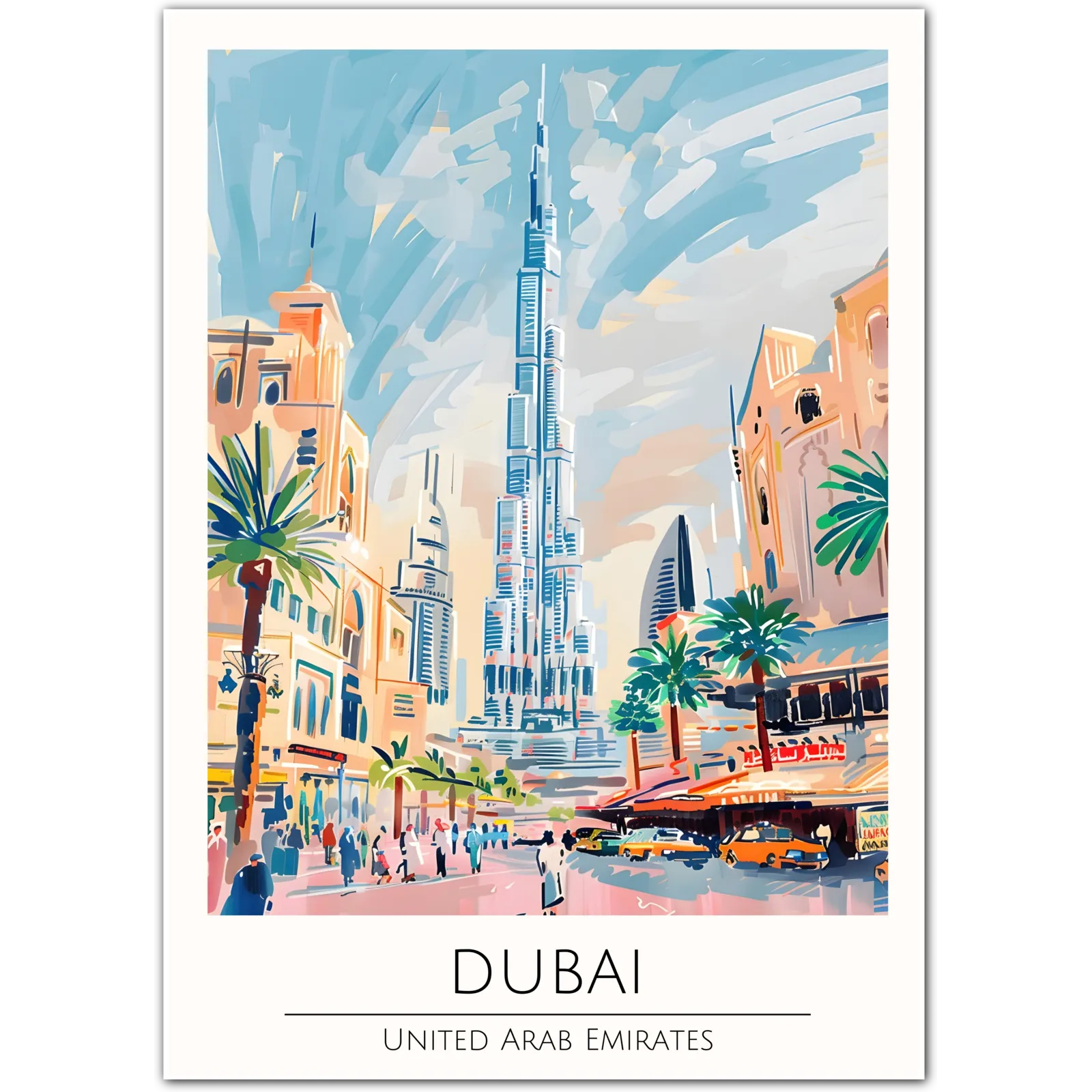 Dubai Cityscape Art Print - Iconic View of the Burj Khalifa and Urban Splendour