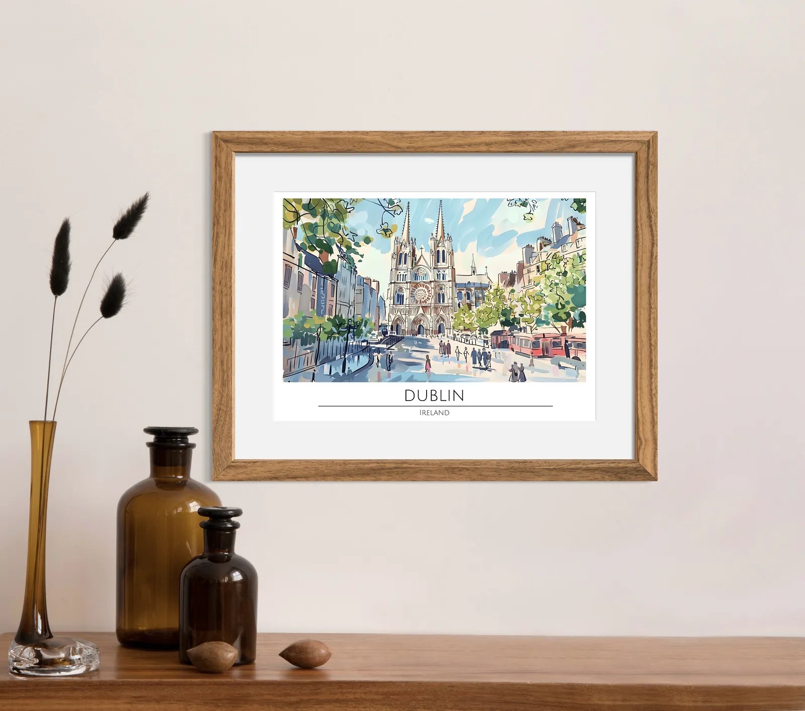 Dublin Street Scene with St. Patrick’s Cathedral Art Print 2