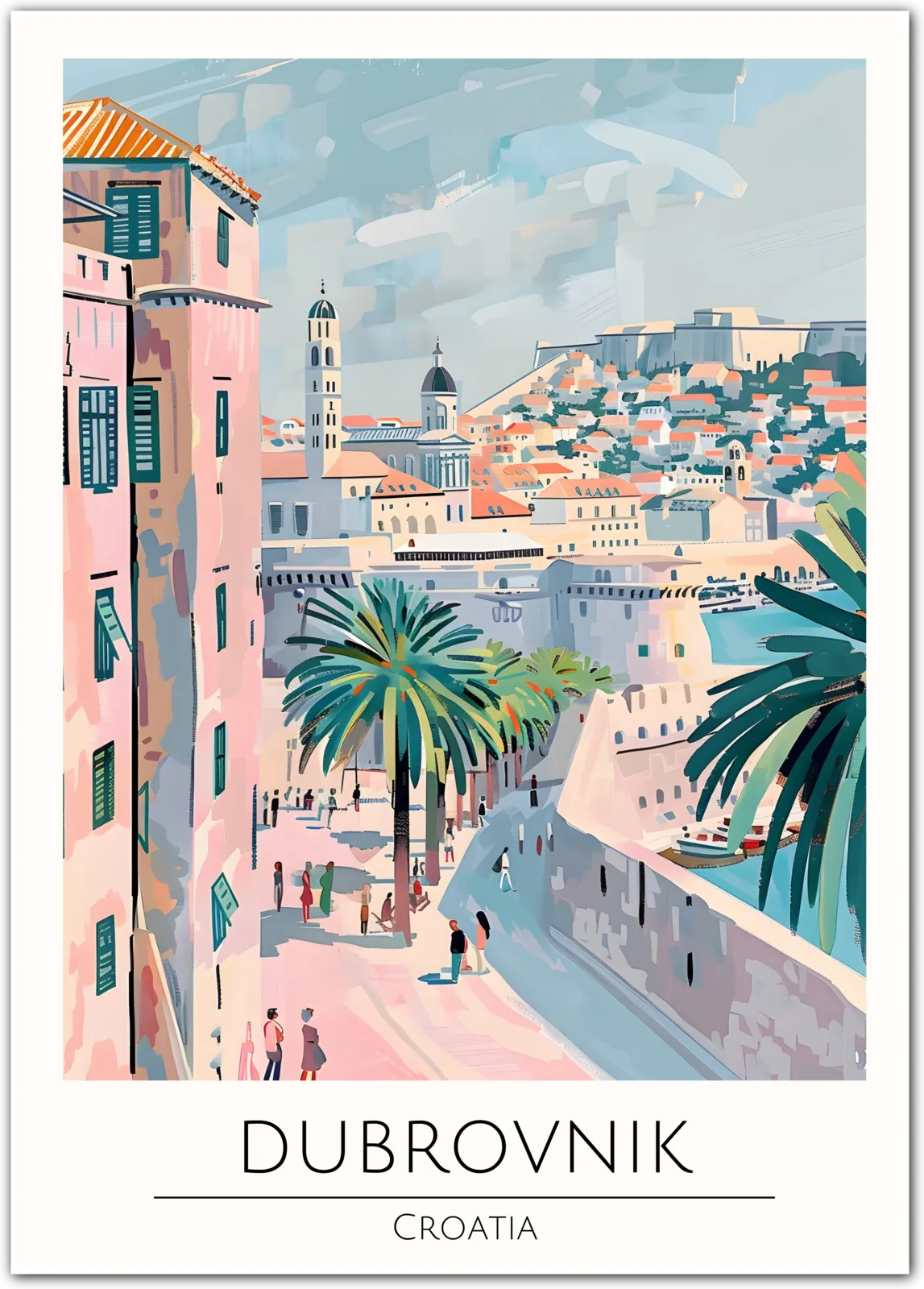 Dubrovnik Old Town Art Print - Charming Views of Croatia's Historic City Walls