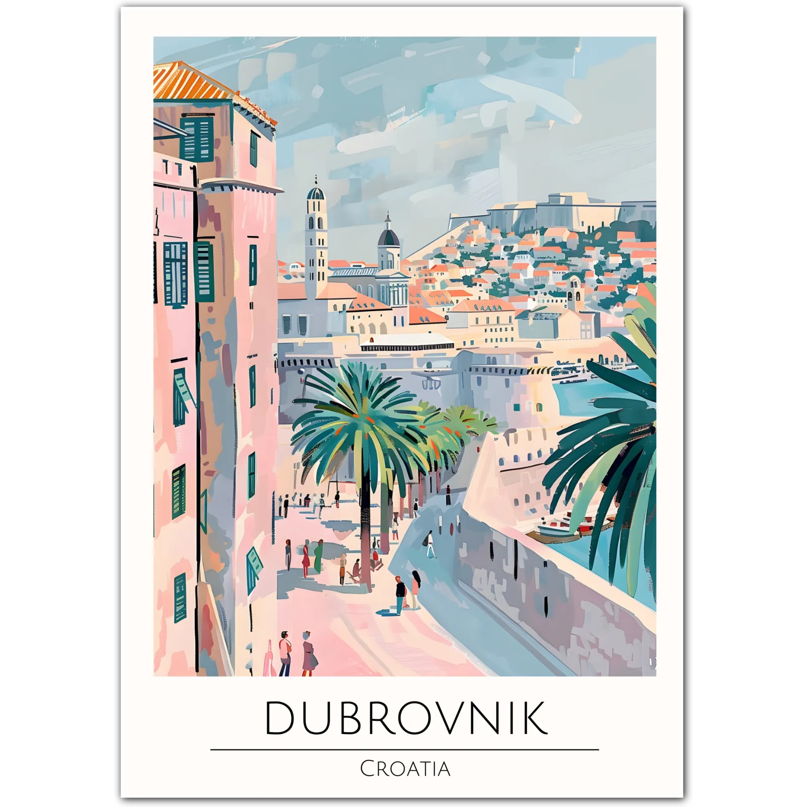 Dubrovnik Old Town Art Print - Charming Views of Croatia's Historic City Walls