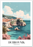 Dubrovnik Croatia Art Print – Old Town and Mediterranean Sea