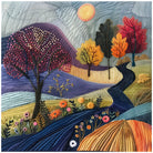 Autumn Whisper Embroidered Art Print – Autumn Landscape 2