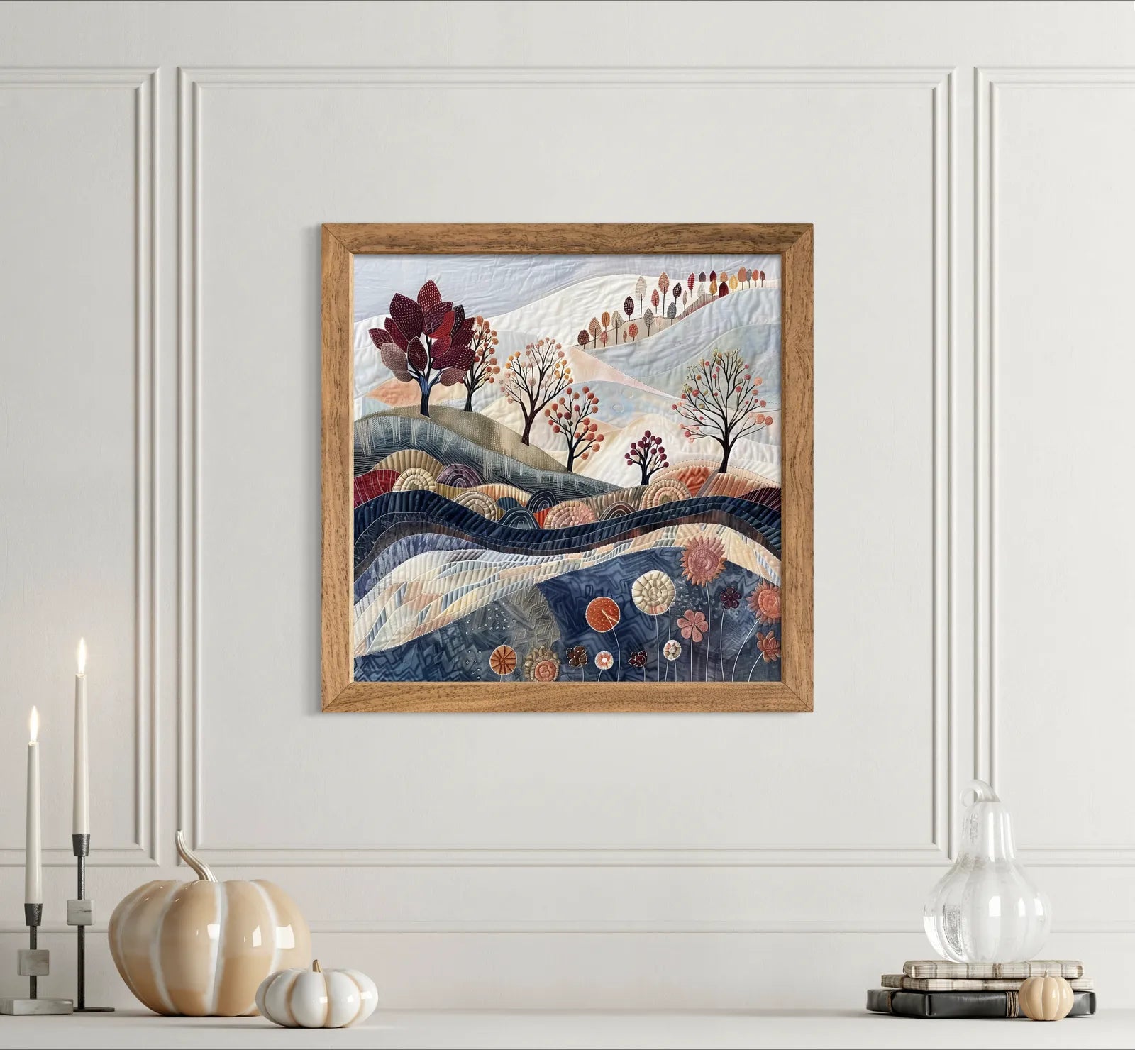 Autumn Breeze Embroidered Art Print 3