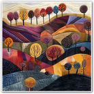 Eternal Autumn Embroidered Art Print Autumn Landscape