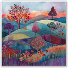 Dawn Blossom Embroidered Art Print Spring Landscape