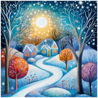 Winter Lane to House Art Print Enchanted Sunset Scene 3