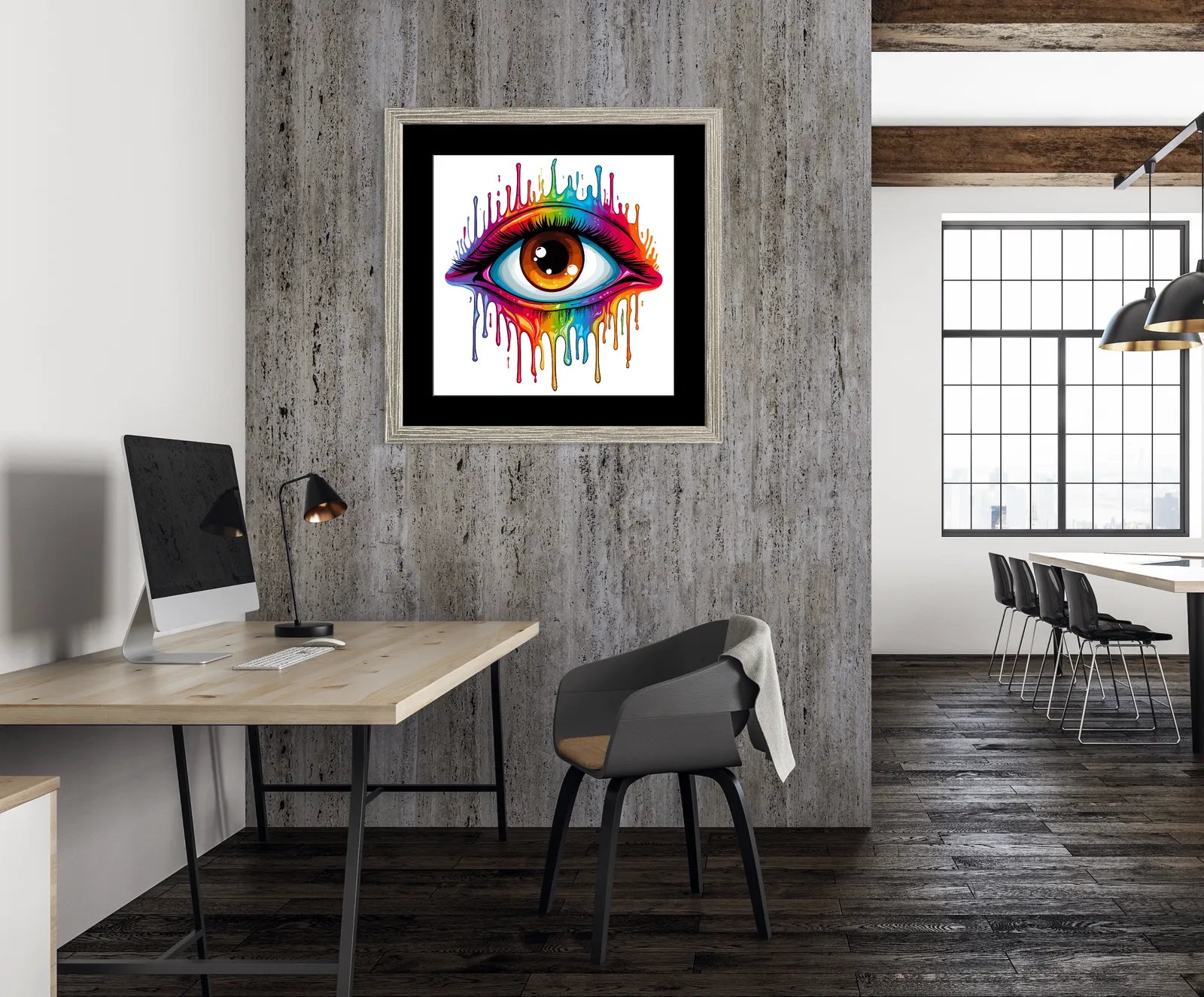 Bright Paint Drip Eye Digital Art Print 1