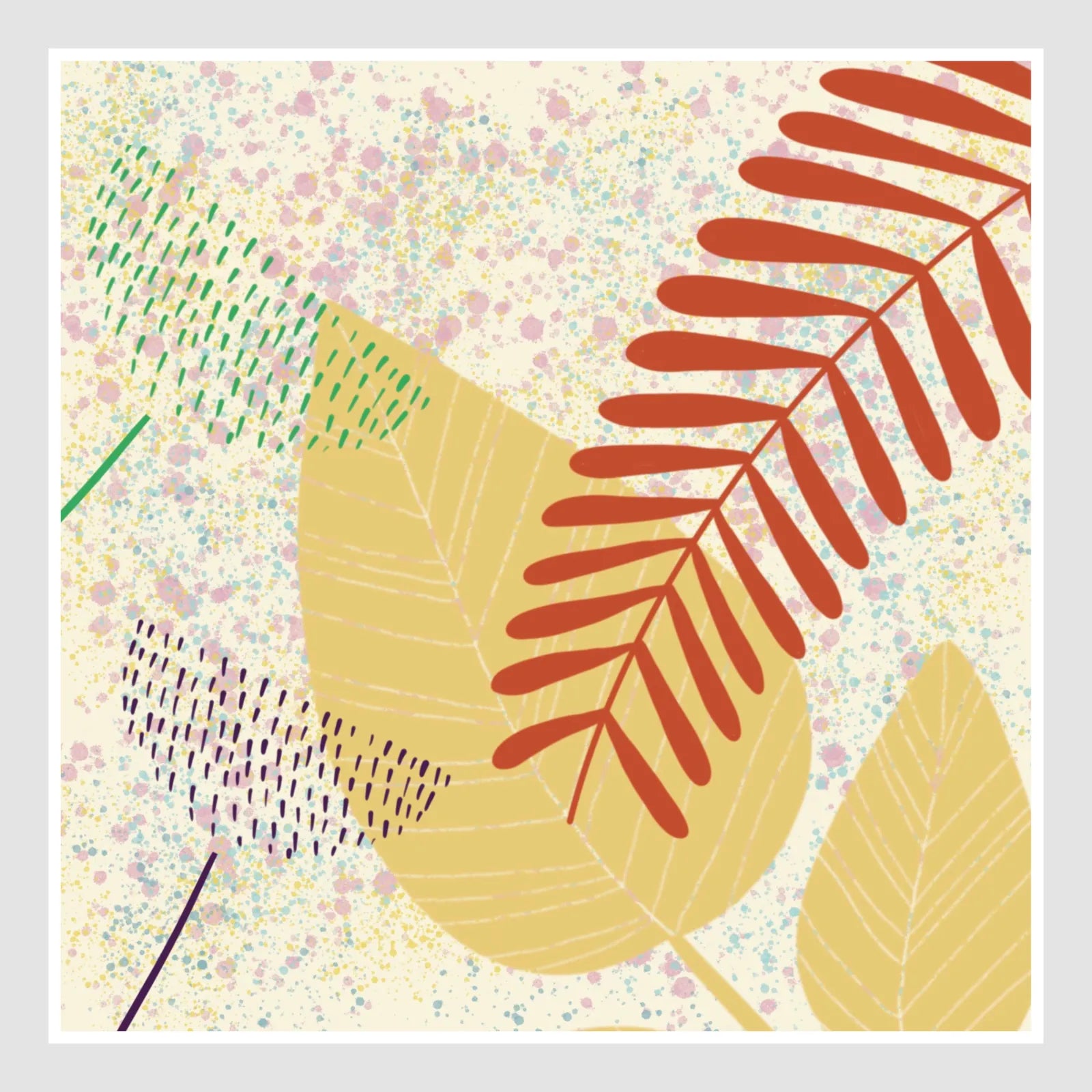 New Ferns Abstract Wall Hanging Art Print