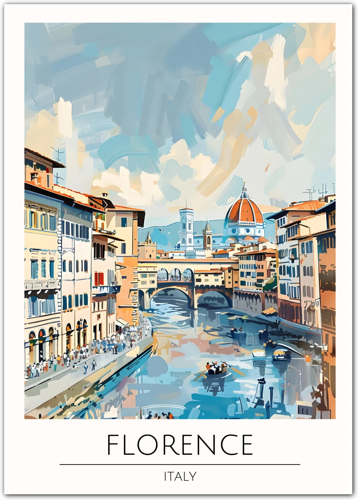 Florence Art Print - Vibrant View of the Ponte Vecchio and Historic Centre