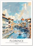 Florence Art Print - Vibrant View of the Ponte Vecchio and Historic Centre