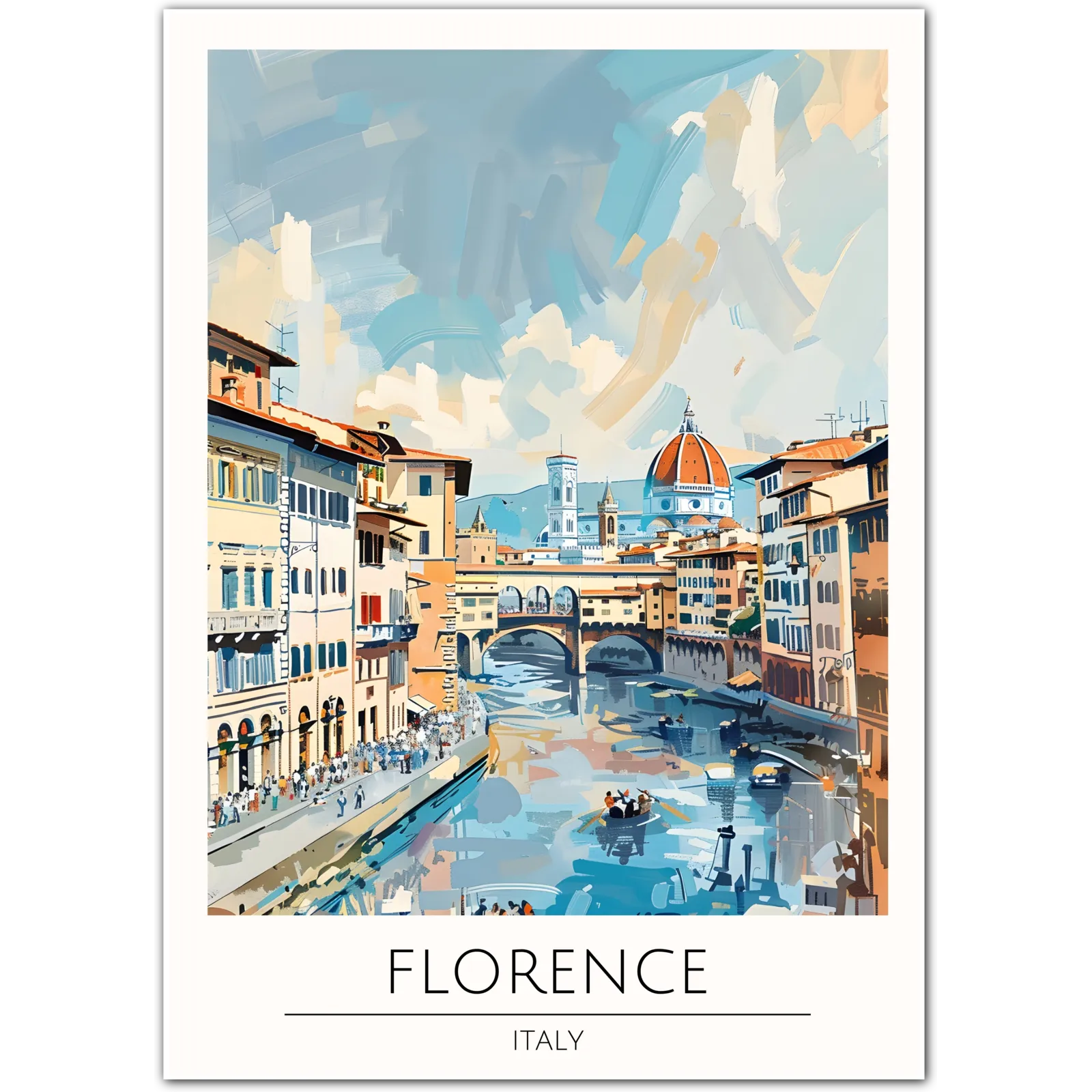 Florence Art Print - Vibrant View of the Ponte Vecchio and Historic Centre