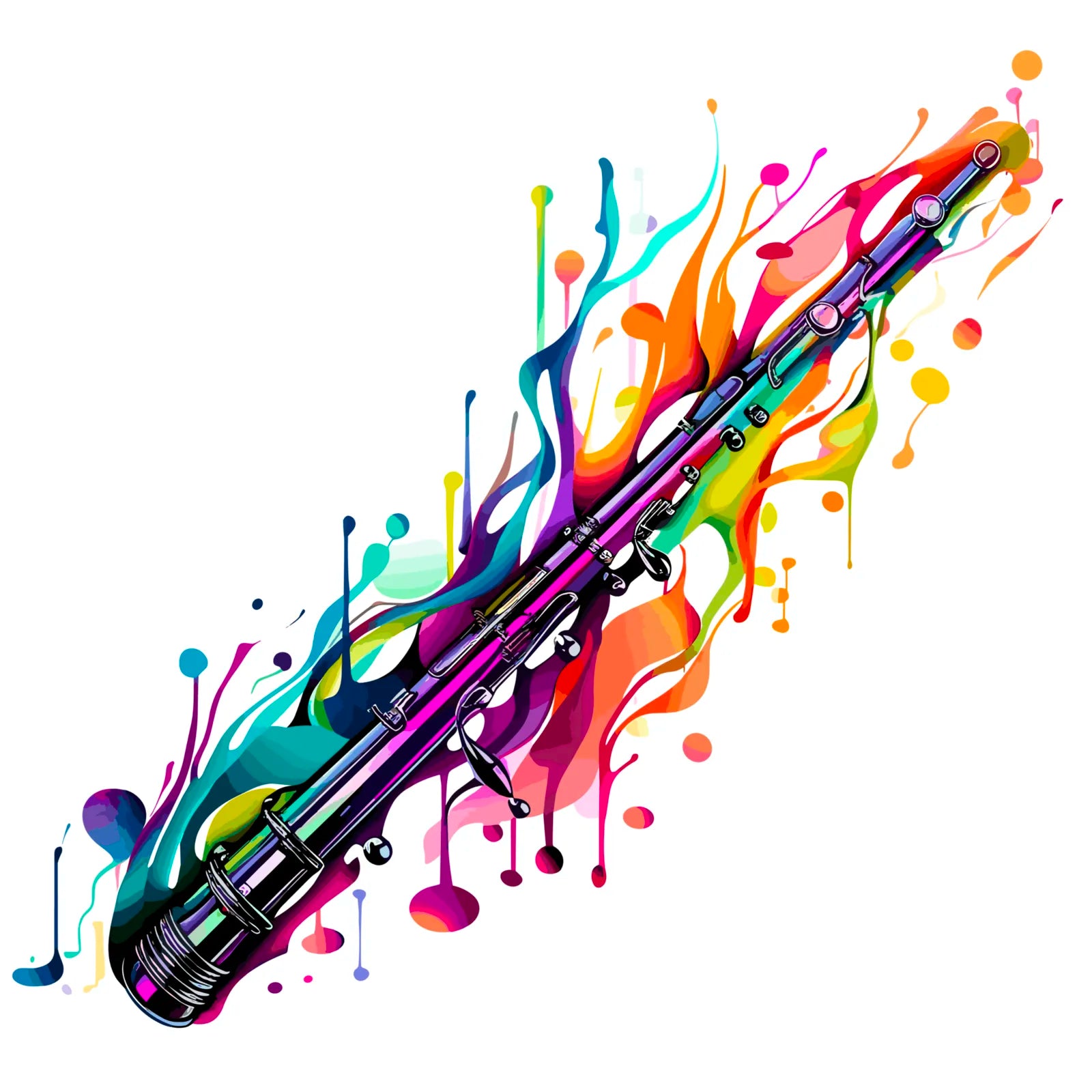 Flames Of Colour Flute Art Print 3