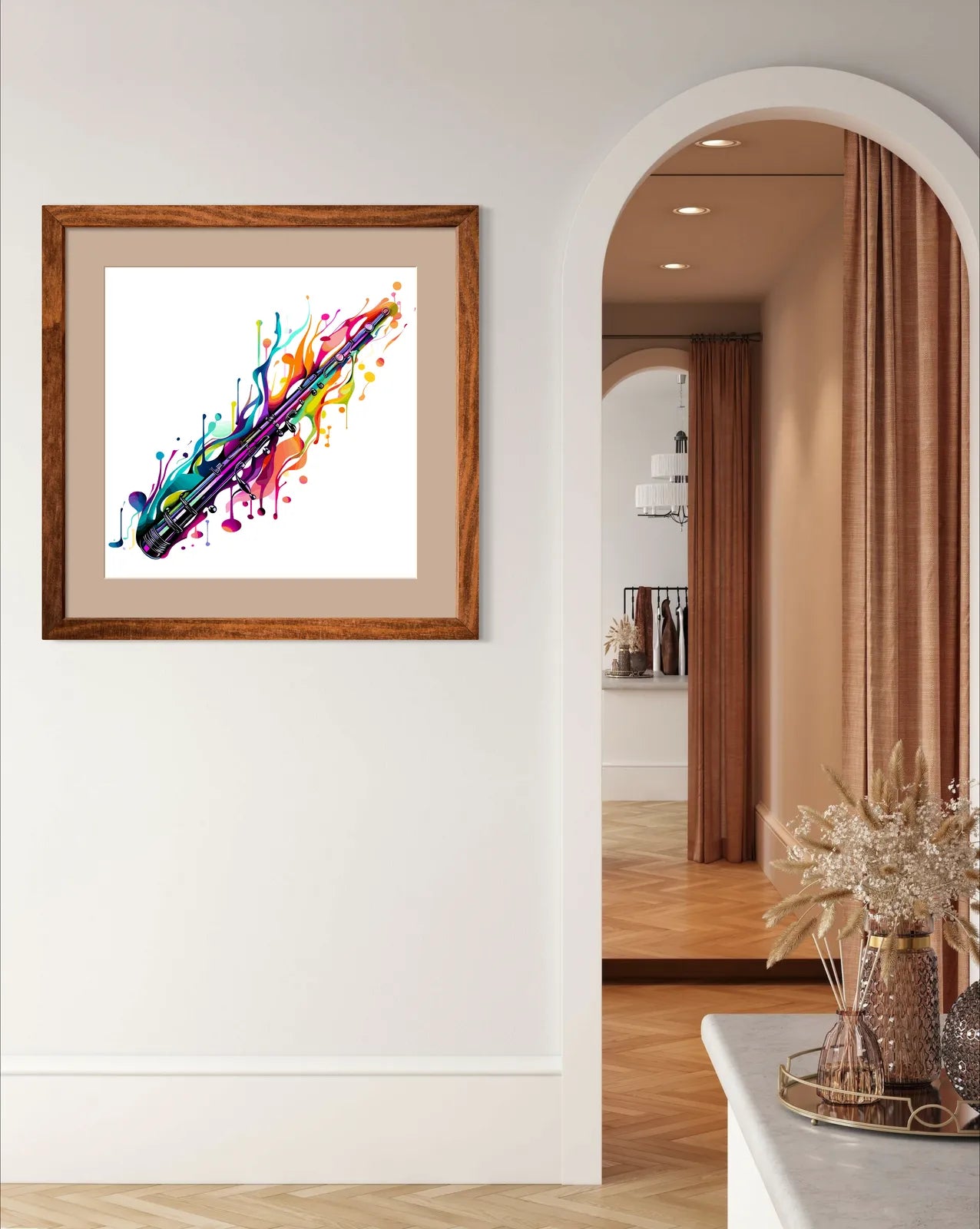 Flames Of Colour Flute Art Print 2