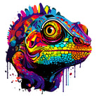 Multi-Colours Gecko Digital Art Print 3