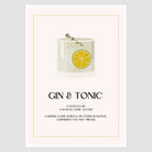 Gin and Tonic Art Print – Minimalist Ochre Bar Decor 1