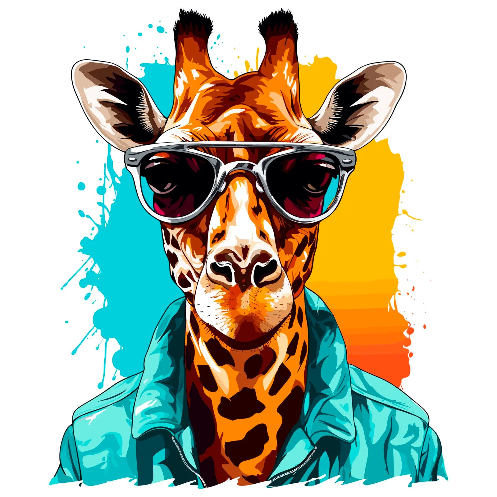 Cool Dude Giraffe Digital Art Print 3