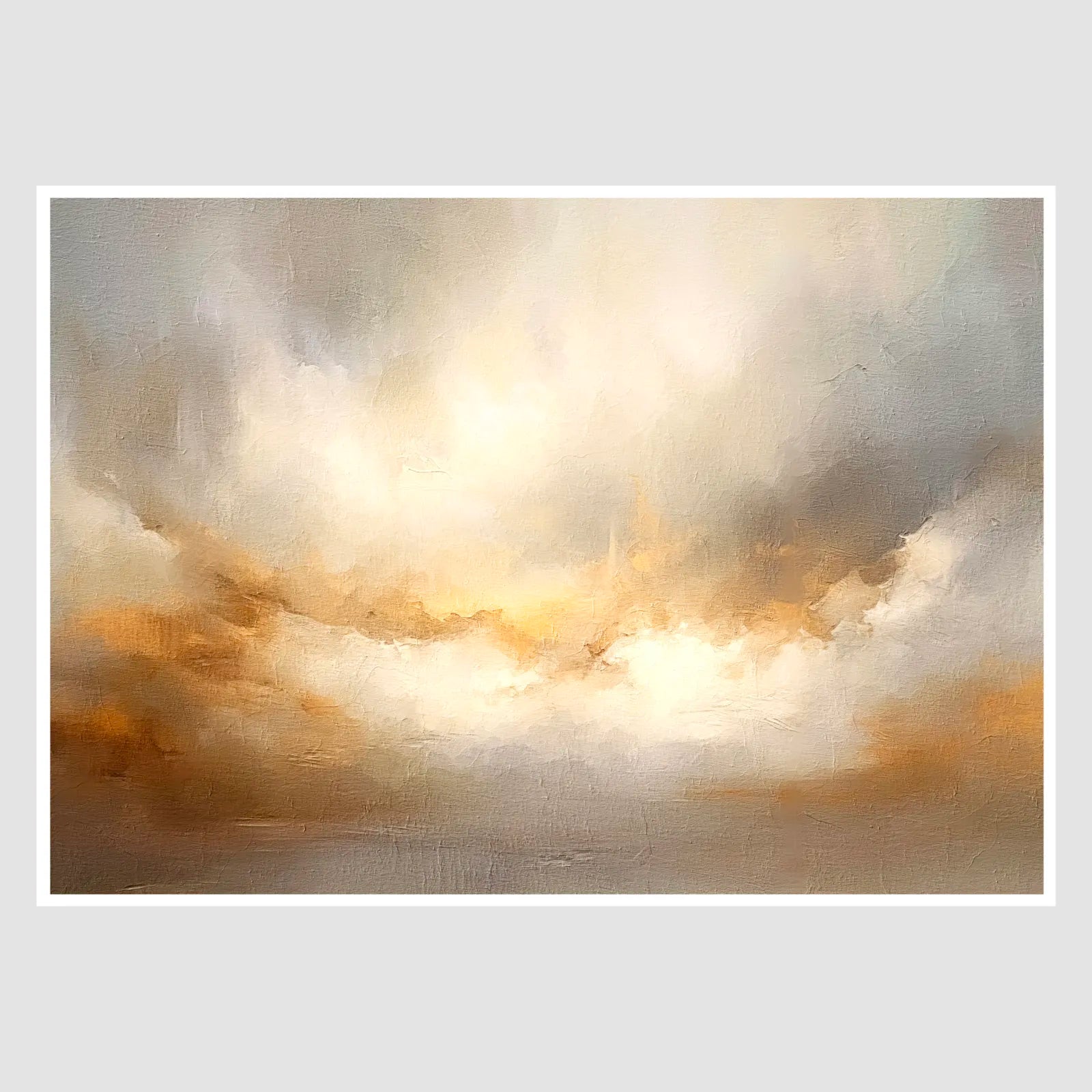 Abstract Golden Glow in Grey Skies Art Print 3