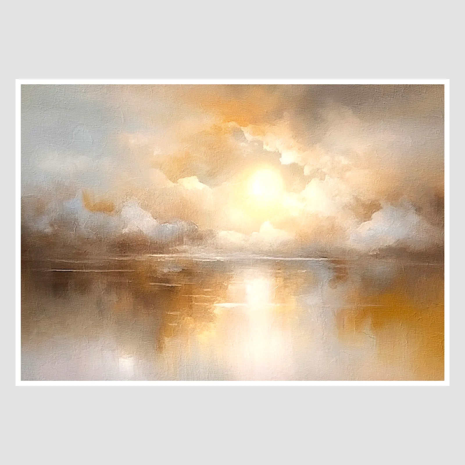 Golden Hour Clouds Art Print with Central Sun 1